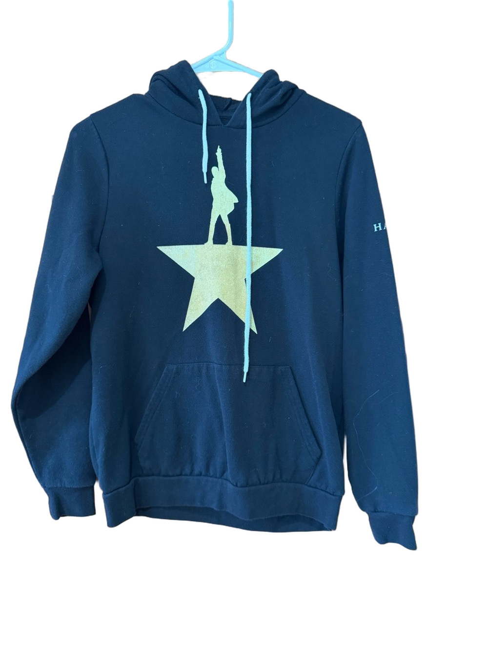 Hamilton Black Hoodie with Gold Star and Silhouette